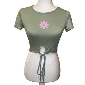 Social Culture Flower Crop Top‎ Small